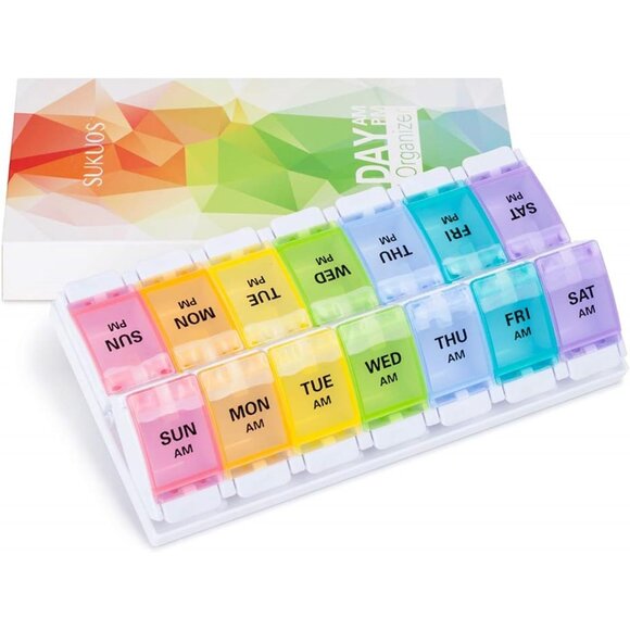 AM PM Weekly Pill Organizer 2 Times A Day, Large Daily Pill Box Case 7 Day with - Picture 8 of 8